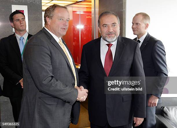 Germany, Berlin - Photo op / meeting of Federal Minister Dirk Niebel with Israeli Foreign Minister Avigdor Lieberman.