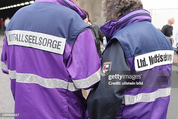 Germany, NRW. Ruhrarea, Duisburg: At the Love Parade, caused by a mass panic, 20 young people died and many were injured, when they tried to reach...