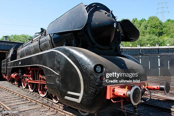 Germany, NRW, Bochum: Railway museum in Bochum. A steam locomotive from 1956 of the Friedrich Krupp company