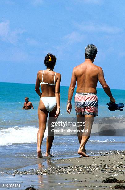 Turkey, Antalya: At the beach; tourists.