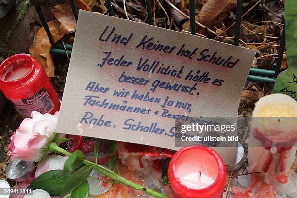 Germany, NRW. Ruhrarea, Duisburg: At the Love Parade, caused by a mass panic, 20 young people died and many were injured, when they tried to reach...