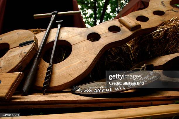 Germany, Dortmund: The Spectaculum from medieval times. Amatuer actors play medieval everyday life. Instruments of torture