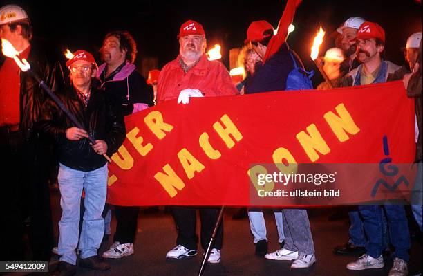 Germany: demonstration of steel workers in Dortmund and Bochum.