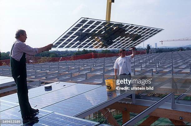 Germany: the roof of the continuation academy Mont Cenis in Herne with solar cells.