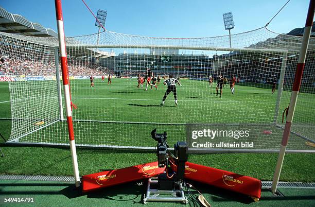 Germany, Leverkusen: BayArena, 1. German football league. TV-broadcast, cameramen during the game.