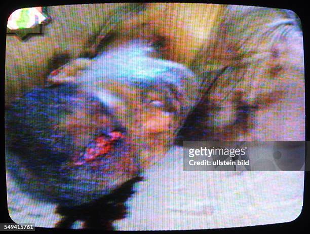 Iraq, Baghdad: An alleged killed US American soldier in the iraqi TV.