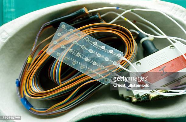 Germany, Bonn, The University of Bonn Department of Epileptology, electronic plate for measuring the electric brain activity
