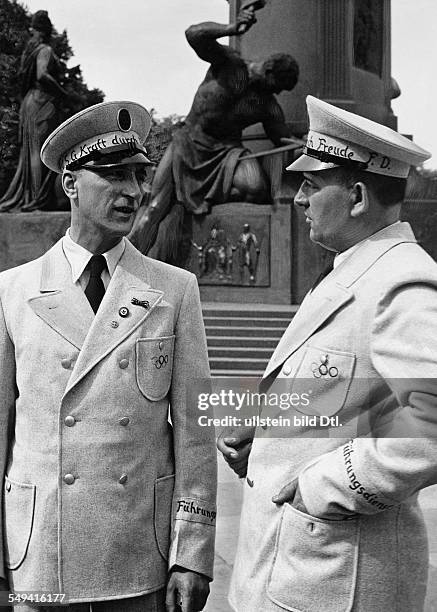 Germany Free State Prussia Brandenburg Province Berlin: The new uniforms of the guide services of the nazi organisation 'Kraft durch Freude' for the...