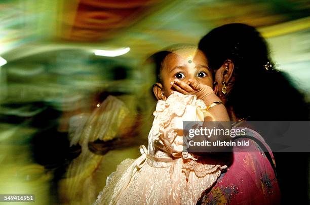 Germany, Hamm, 1999: Wedding ceremony in the Sri Sithivinayagar Temple.