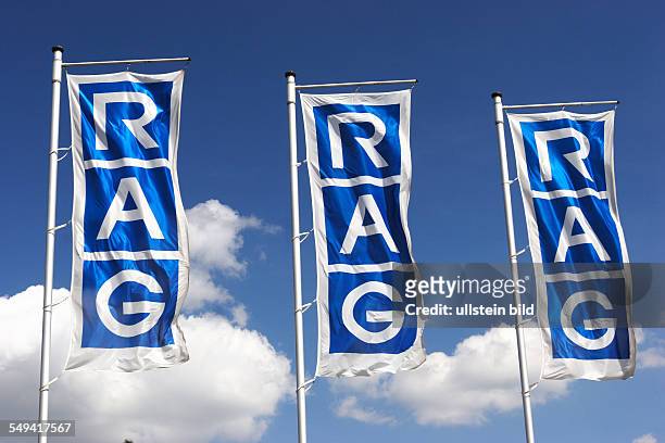 Germany, NRW, Essen: Flags of the RAG head office