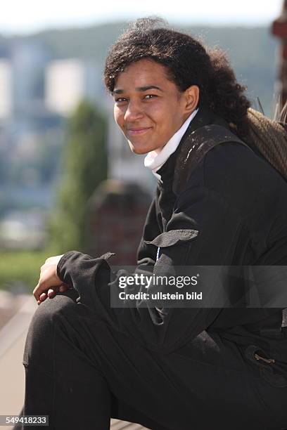 Germany, Wuppertal. Female chimney sweep