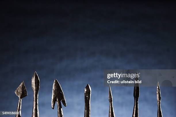 Germany, NRW, Herne: Westphalian Museum for Archeology - projectile tops as crossbow bolts or as part of arrows
