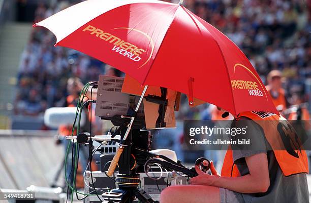 Germany, Leverkusen: BayArena, 1. German football league. TV-broadcast, cameramen during the game.