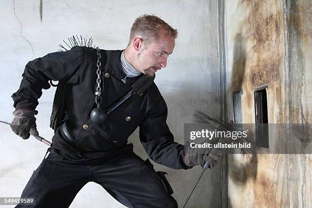 Germany, Wuppertal. Chimney sweep