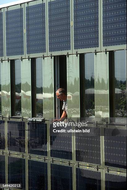 Germany: office building of Peiniger in Gelsenkirchen with facade made of solar cells.