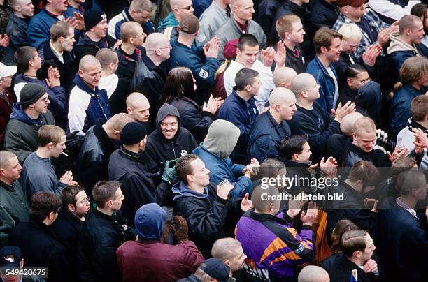 Germany, Dortmund: neo-Nazis marching up in the north part of Dortmund