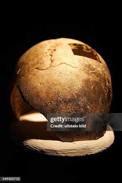 Germany, Hagen: This male skull is approx. 10.700 years old and part of the so-called Lenni Stein Hagen findings