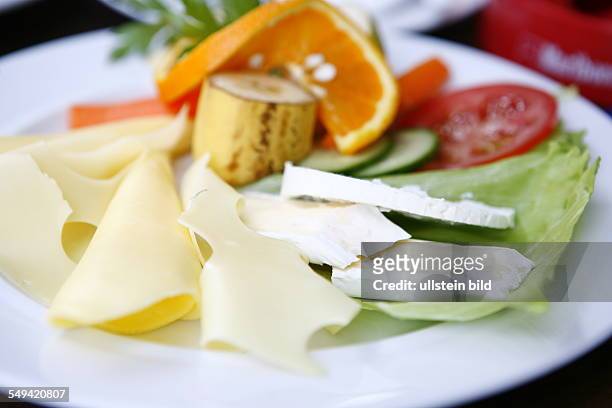Germany, Berlin, turkish food, cheese and fruit dish.