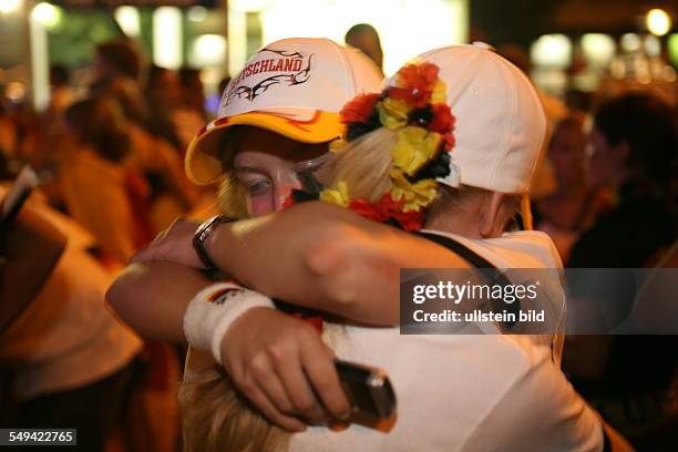 Germany, Dortmund: Match Germany versus Italia: German fans sorrow, grief, after the game in the town centre of Dortmund,