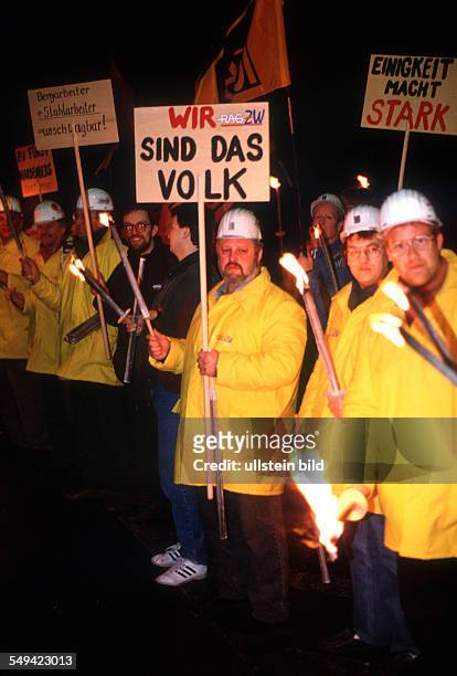 Germany: demonstration of steel workers in Dortmund.