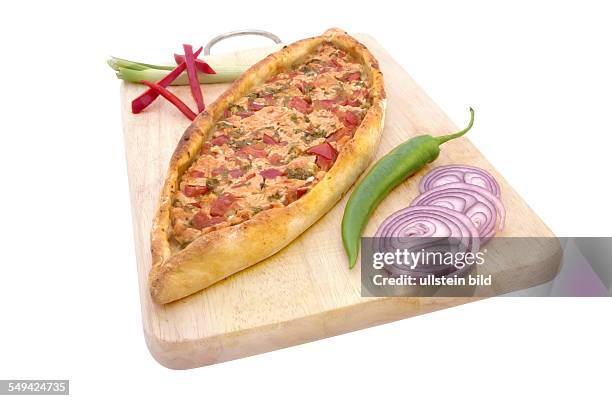 Pide with chicken.