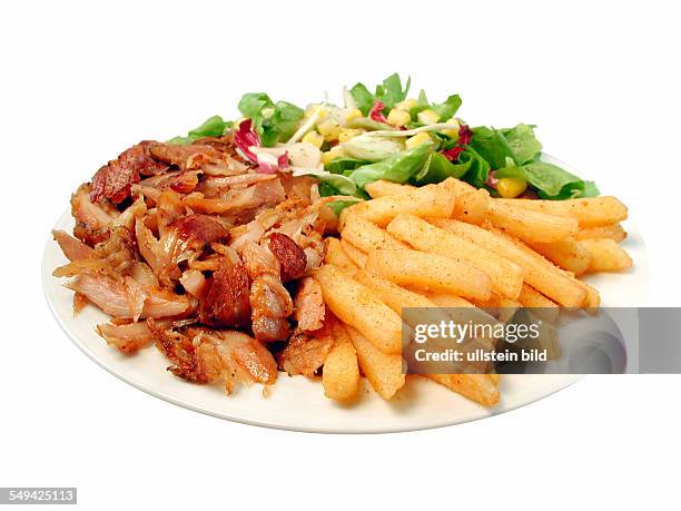 Germany: Food: chicken, chicken salad with french fries