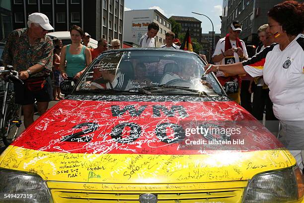 Germany, Dortmund: Match Germany versus Italia, German fans before the game in the town centre of Dortmund