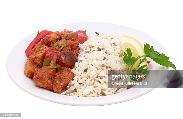 Ratatouille with rice. ,