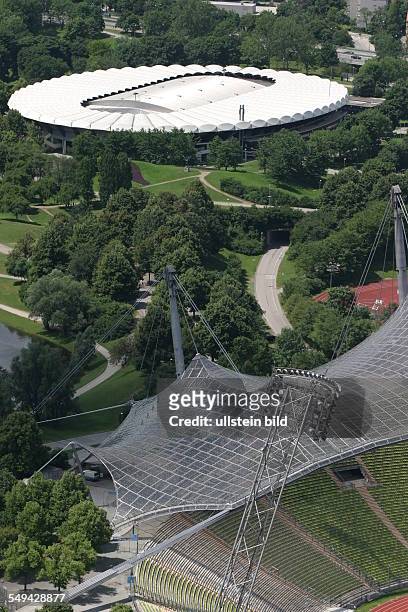 Germany: View at Munics Olympia Stadium and the surroundings.