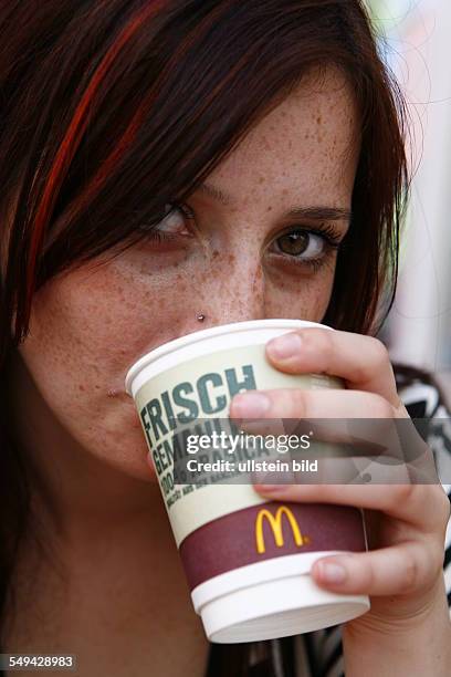 Germany, Berlin, eating at Mc Donalds