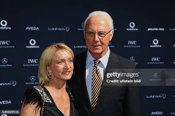 Franz Beckenbauer mit Ehefrau Heidi beim Laureus Medien Preis 2010 in Kitzbühel