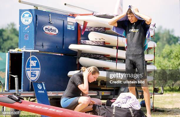 Germany: Free time.- Youth after surfing.