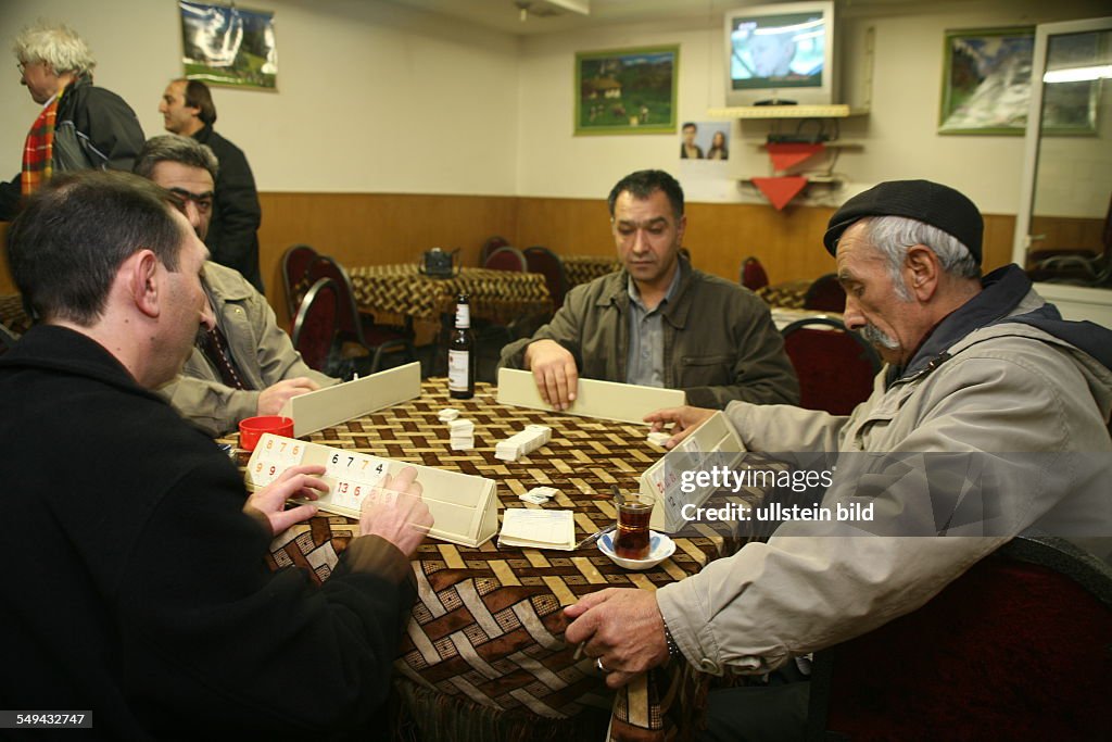 Germany, Duisburg - Marxloh: Turkish community, Alevi club in a café.