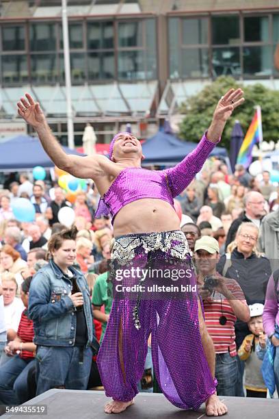 Germany, Essen: CSD - Christopher Street Day; stage performance in front of the audience.