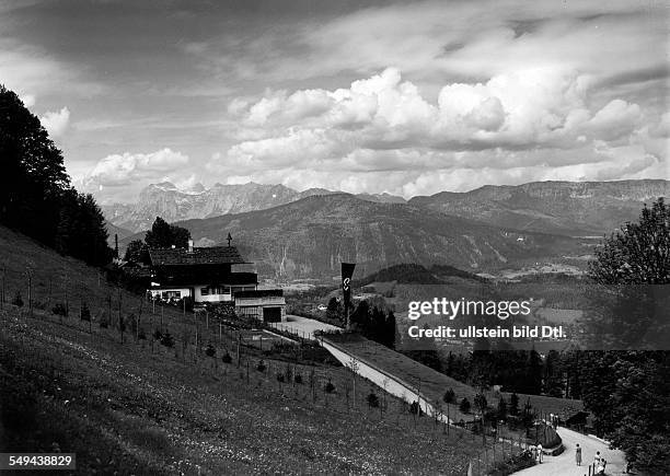 Germany Bavaria Free State View at Adolf Hitler's mountain residence, the Berghof - 1934 - Photographer: Philipp Kester - Published by: 'Uhu' 9/1934...