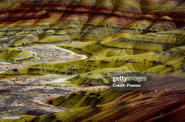 painted hills - painted hills stockfoto's en -beelden