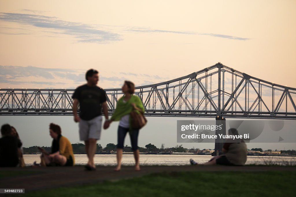 Mississippi River at dusk