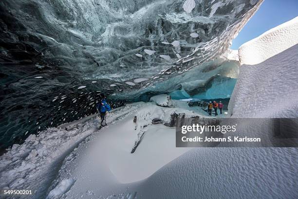 enter the ice cave - breidamerkurjokull glacier stock pictures, royalty-free photos & images