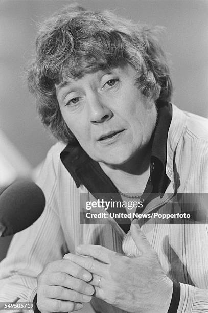 English politician and President of the Social Democratic Party , Shirley Williams pictured at a joint SDP and Liberal Party pre-election press...