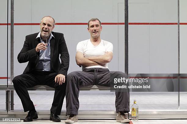 Berlin Renaissance Theatre: "Betrayal" by Harold Pinter; actor: Heikko Deutschmann as Jerry and Peter Kremer as Robert