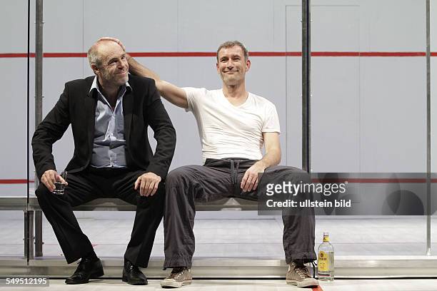 Berlin Renaissance Theatre: "Betrayal" by Harold Pinter; actor: Heikko Deutschmann as Jerry and Peter Kremer as Robert