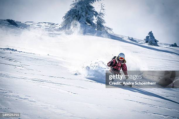 freeriding in the austrian alps - freeride stockfoto's en -beelden