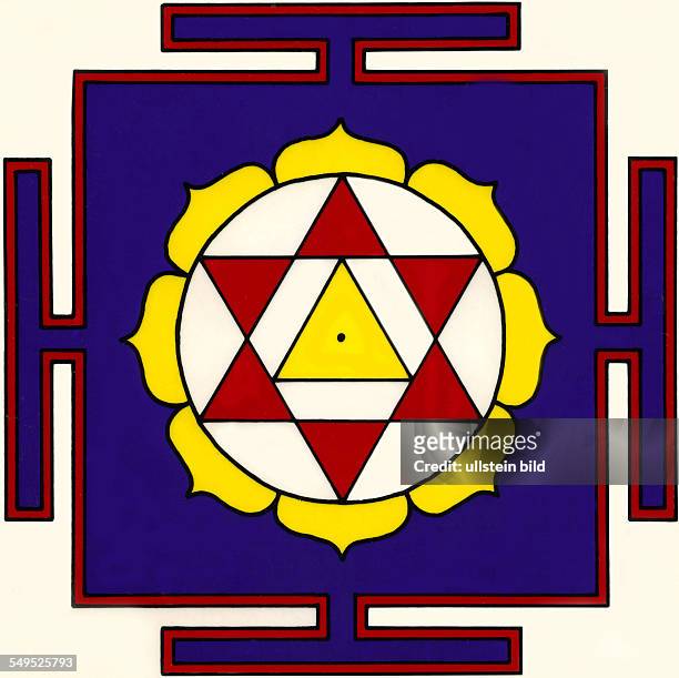 Mandala, rituelles Diagramm, Hinduismus, Tantrismus, Meditation, Kraftsymbole,