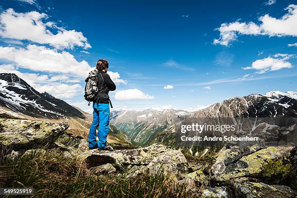 trekking in the austrian alps - austrian alps stock pictures, royalty-free photos & images