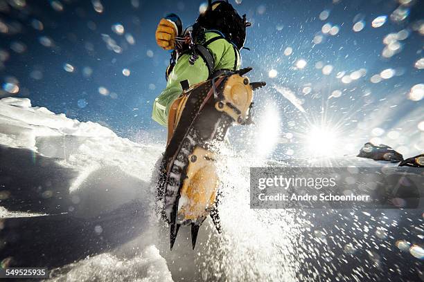 trekking in the austrian alps - crampon stockfoto's en -beelden