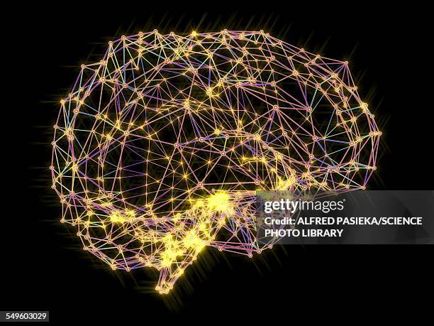 brain, neural network - alfred stock illustrations