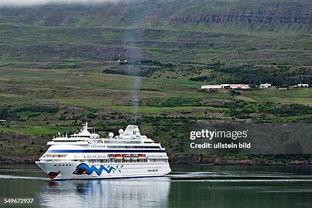 Luxury cruise ship AIDA Cara in the Port of Akureyri, Iceland