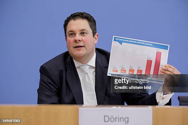 Patrick Döring, MdB, Generalsekretär der FDP, auf der Bundespressekonferenz in Berlin, Thema: Mit Energie in den Markt - Konzept der FDP zur...