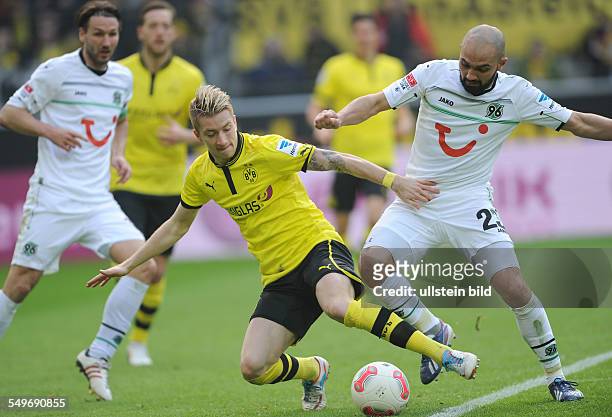 Spieltag, Saison 2012/2013 - Fussball, Saison 2012-2013, 1. Bundesliga, 24. Spieltag, Borussia Dortmund - Hannover 96 3-1, Marco Reus , mi., gegen...