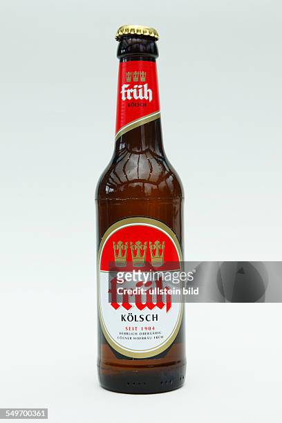 Food, alcoholic beverage, bottle with beer, beer bottle, beer from Cologne, Koelsch by brewery Coelner Hofbraeu Frueh, Cologne